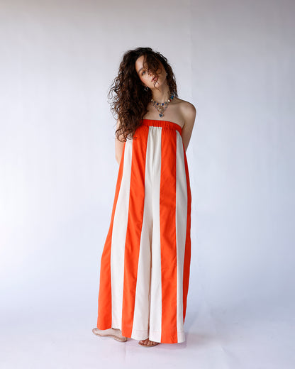 SUNKISSED STRIPED STRAPLESS JUMPSUIT