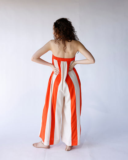SUNKISSED STRIPED STRAPLESS JUMPSUIT