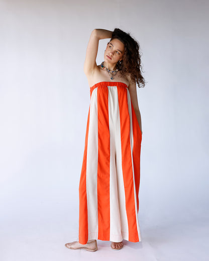 SUNKISSED STRIPED STRAPLESS JUMPSUIT