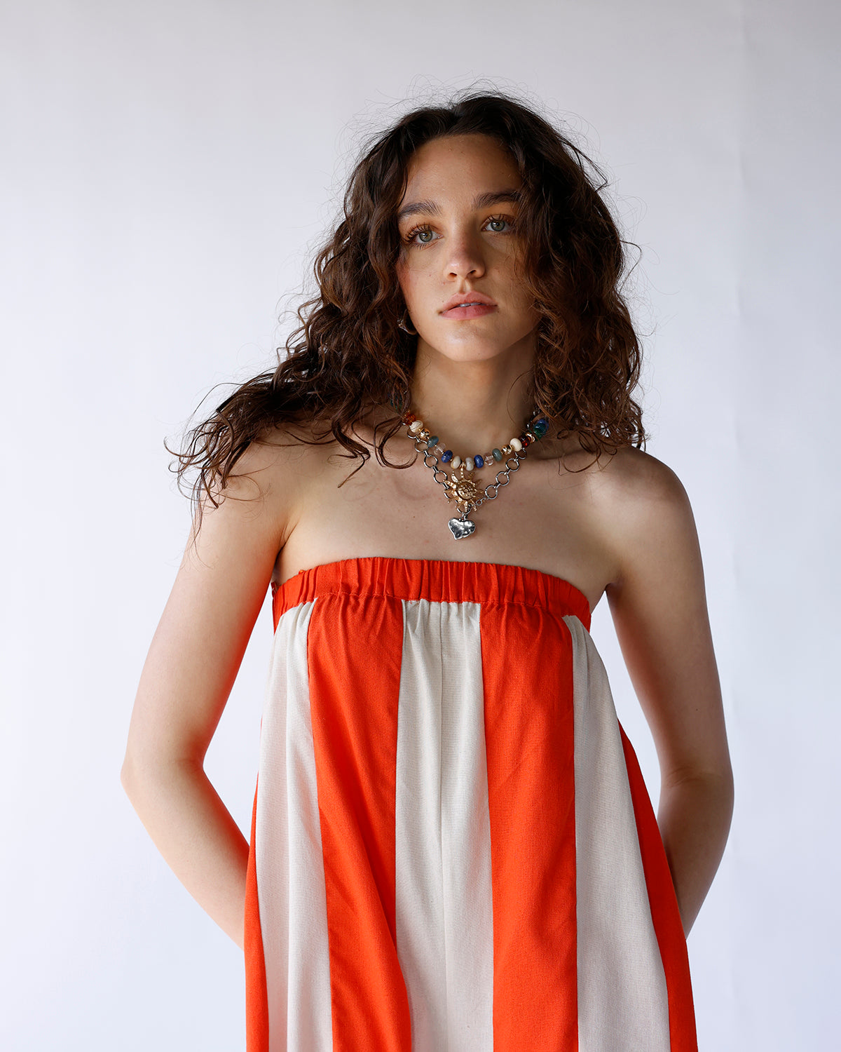 SUNKISSED STRIPED STRAPLESS JUMPSUIT