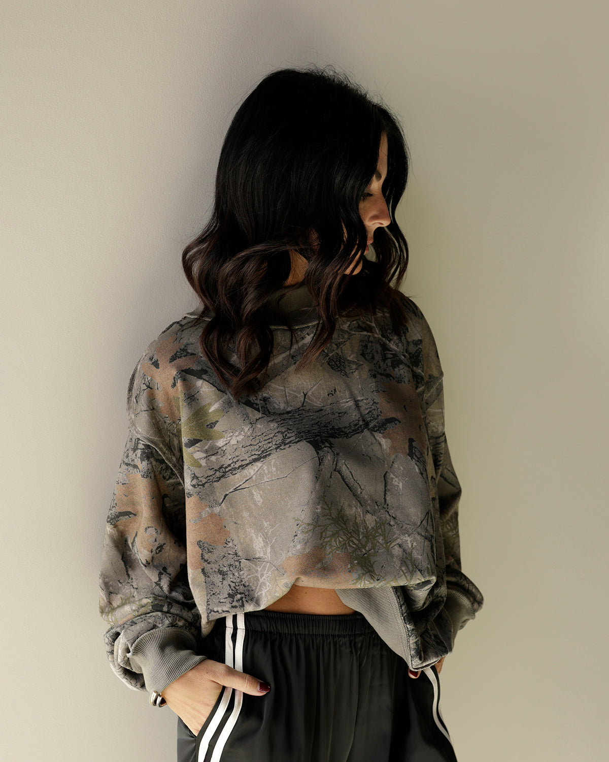 TRENDING CAMO MOCK NECK SWEATSHIRT
