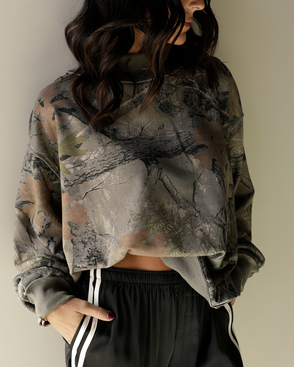 TRENDING CAMO MOCK NECK SWEATSHIRT