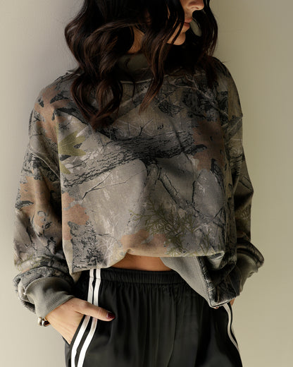TRENDING CAMO MOCK NECK SWEATSHIRT