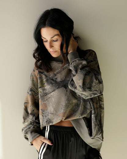 TRENDING CAMO MOCK NECK SWEATSHIRT