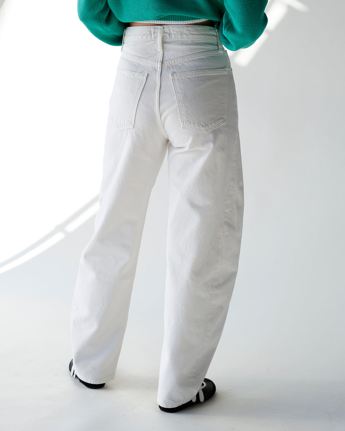 AGOLDE LUNA PIECED JEAN IN CHALK WHITE