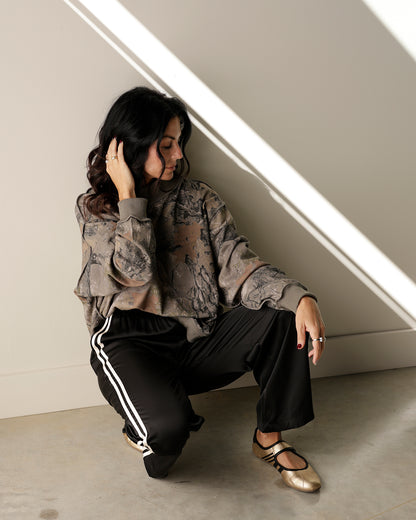 TRENDING CAMO MOCK NECK SWEATSHIRT
