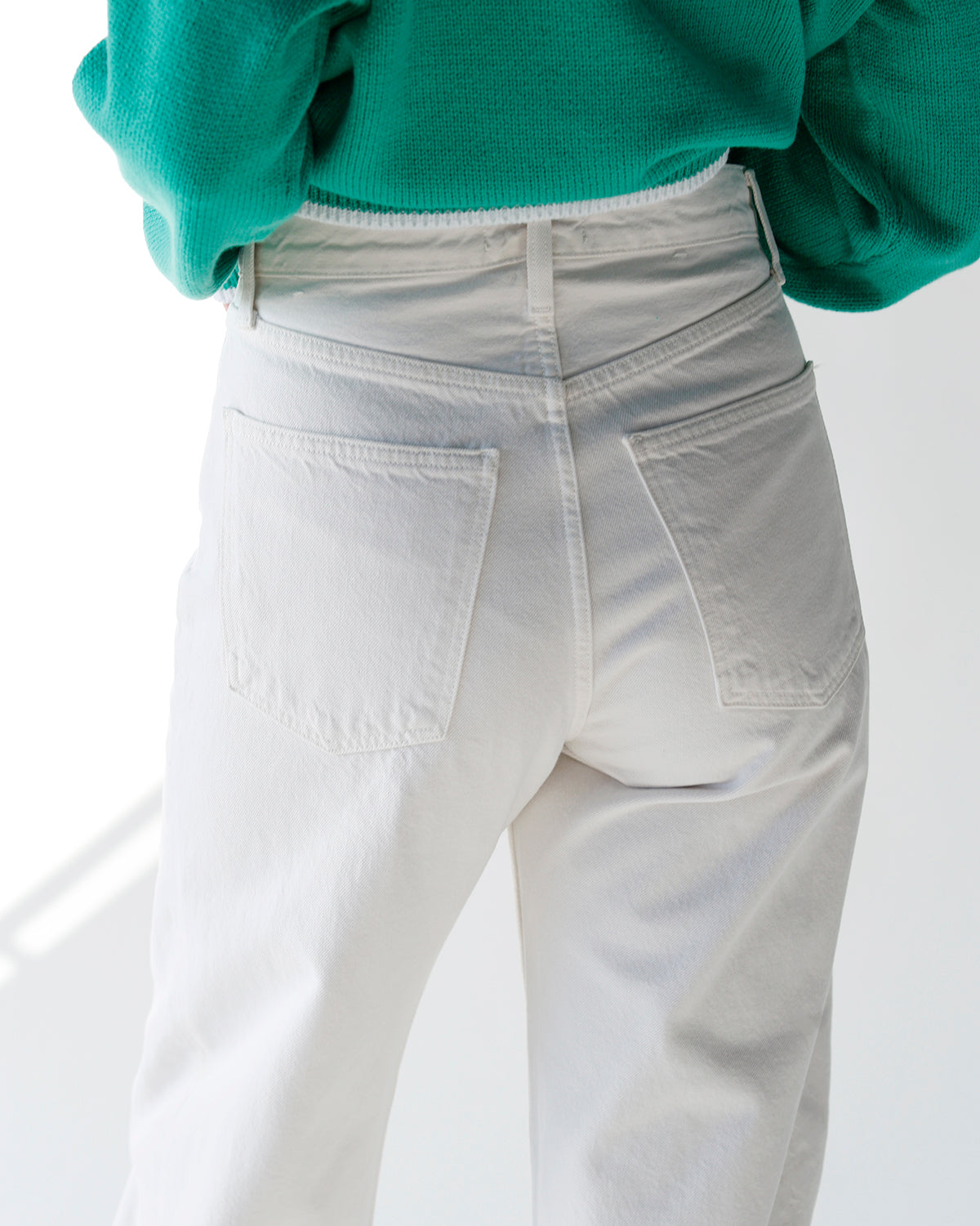 AGOLDE LUNA PIECED JEAN IN CHALK WHITE