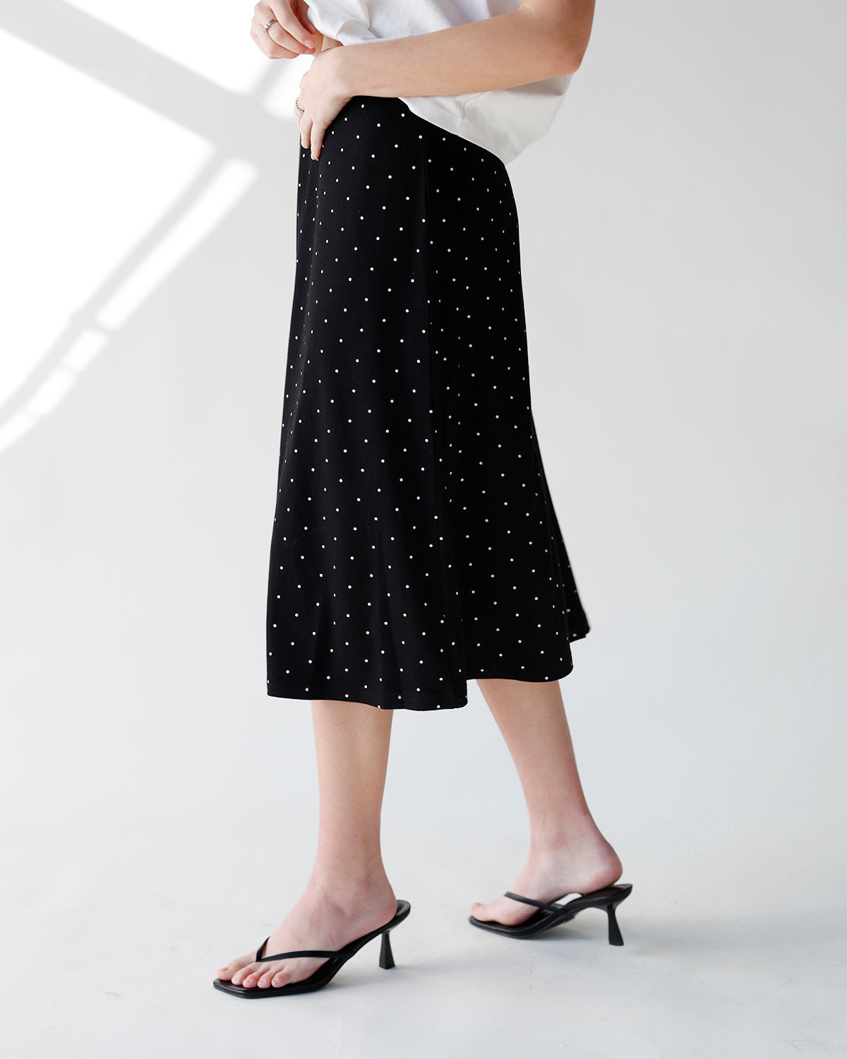 DOT MY HEART POLKA DOT MIDI SKIRT