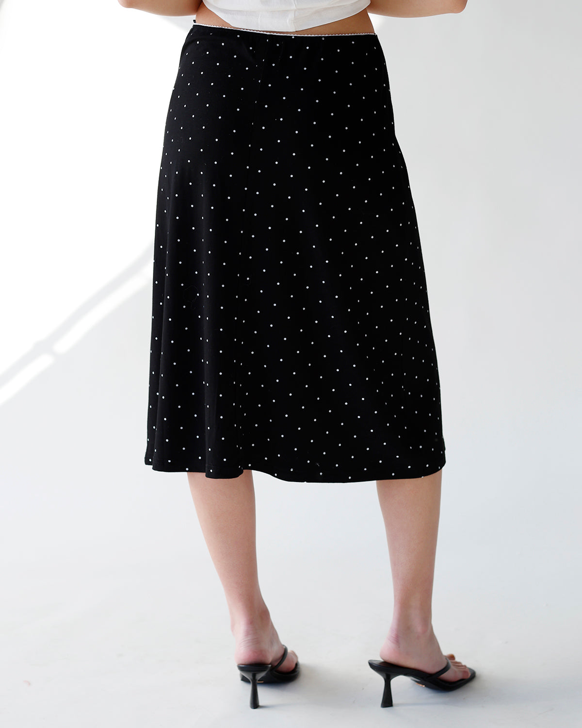 DOT MY HEART POLKA DOT MIDI SKIRT