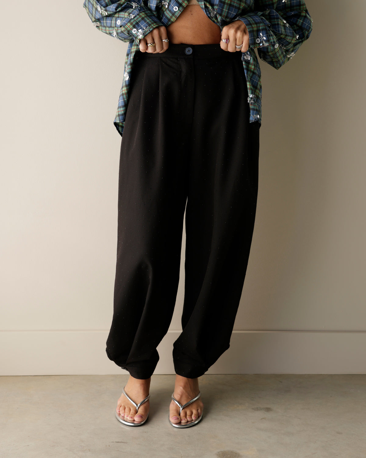 GIZELLE GLITTER BLACK DRESS PANTS