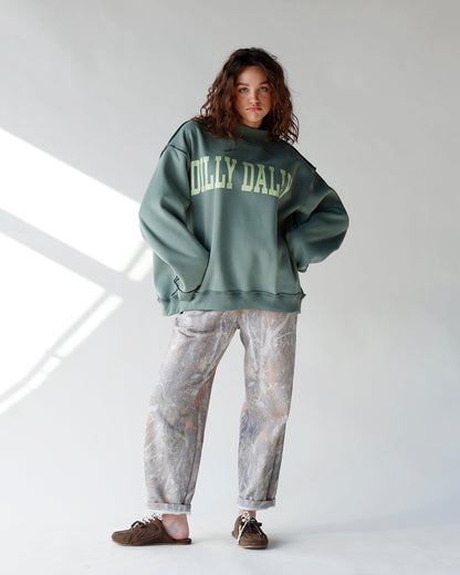 DILLY DALLY MOCK NECK SWEATSHIRT X GREEN