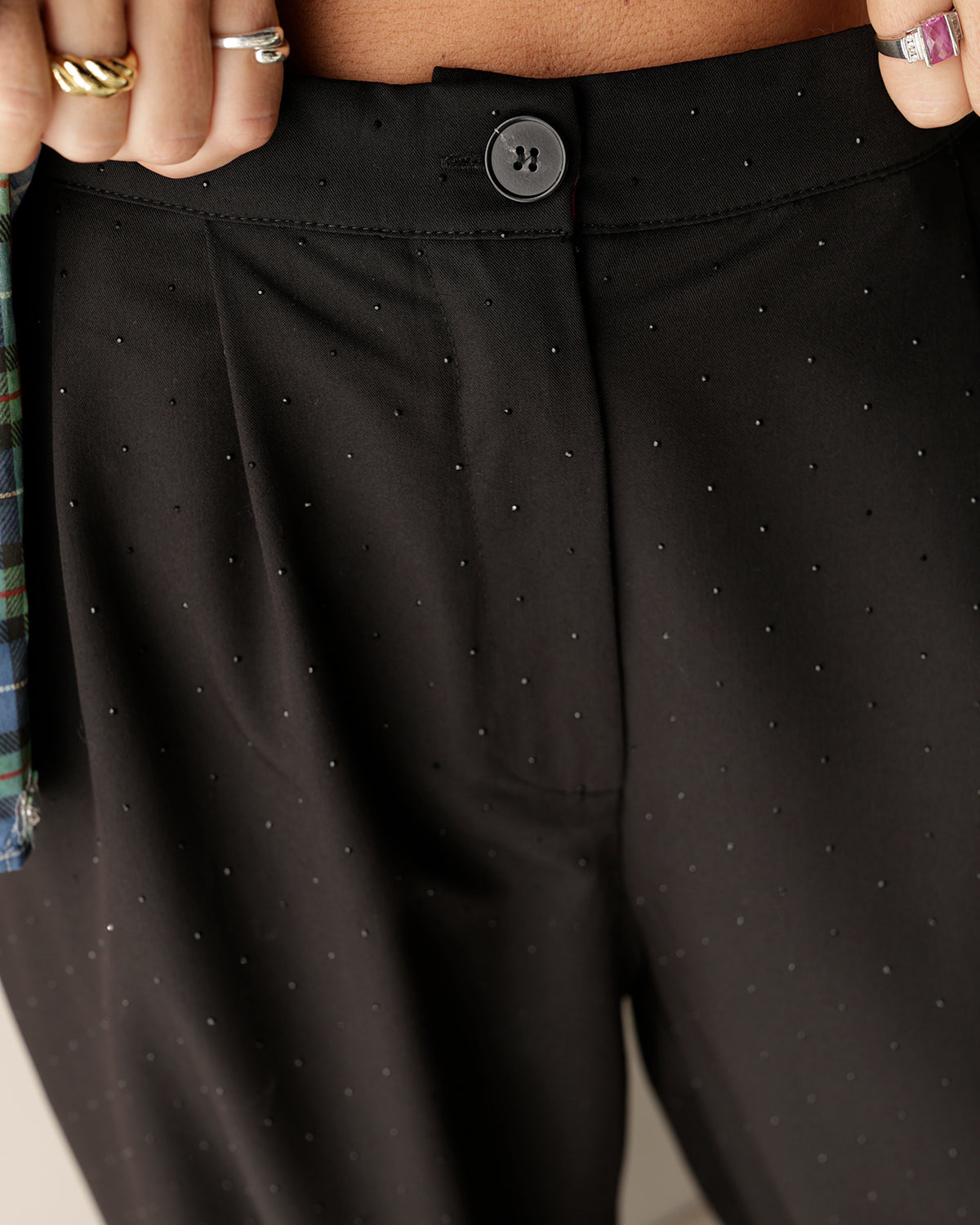 GIZELLE GLITTER BLACK DRESS PANTS