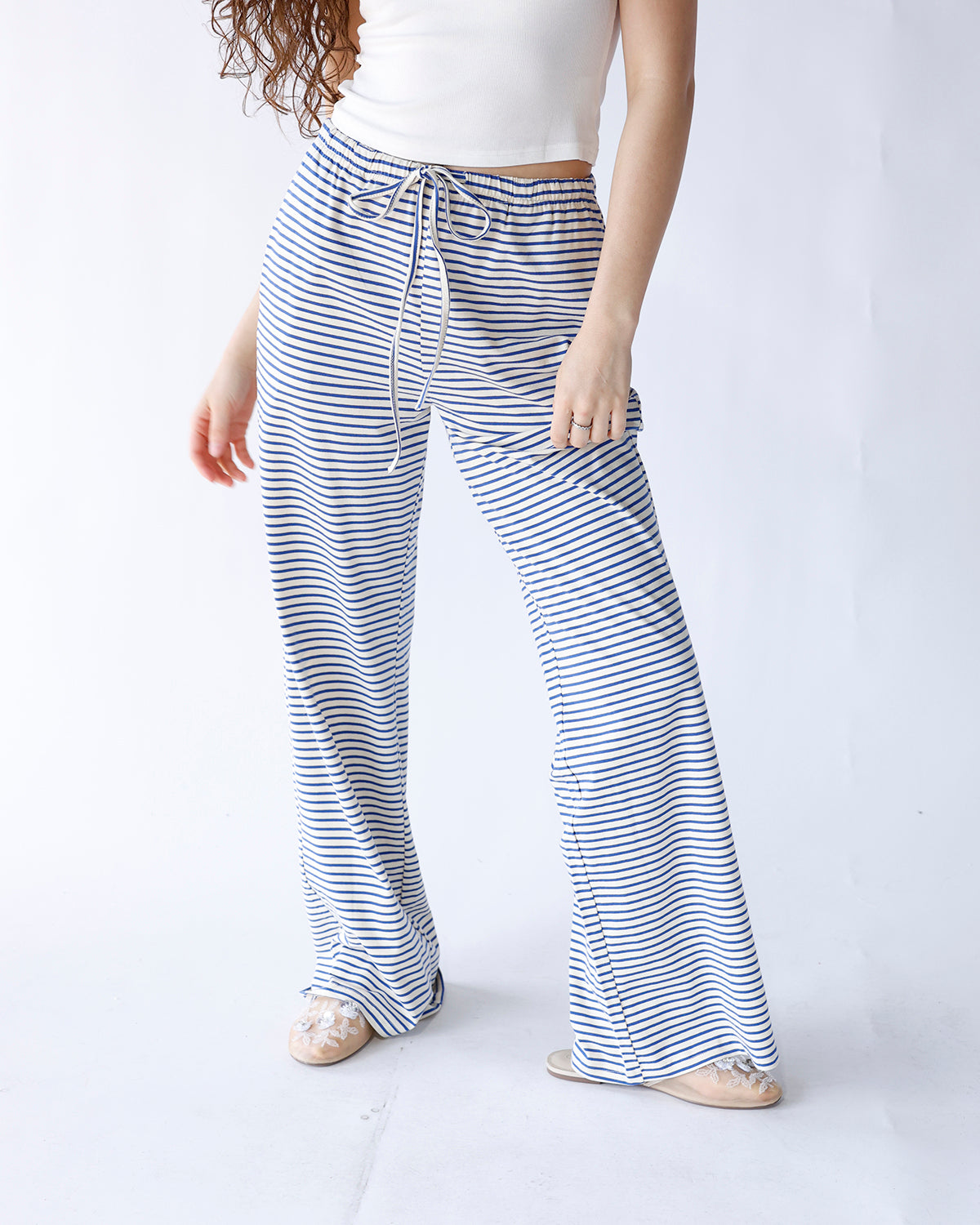 HARBOR STRIPED WIDE LEG PANTS