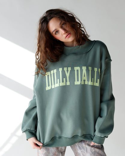 DILLY DALLY MOCK NECK SWEATSHIRT X GREEN