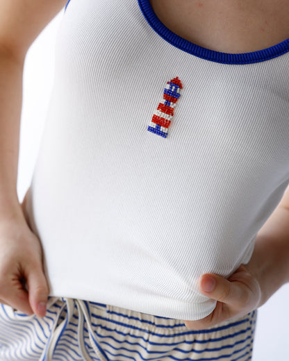 LIGHTHOUSE POINT RIBBED TANK TOP