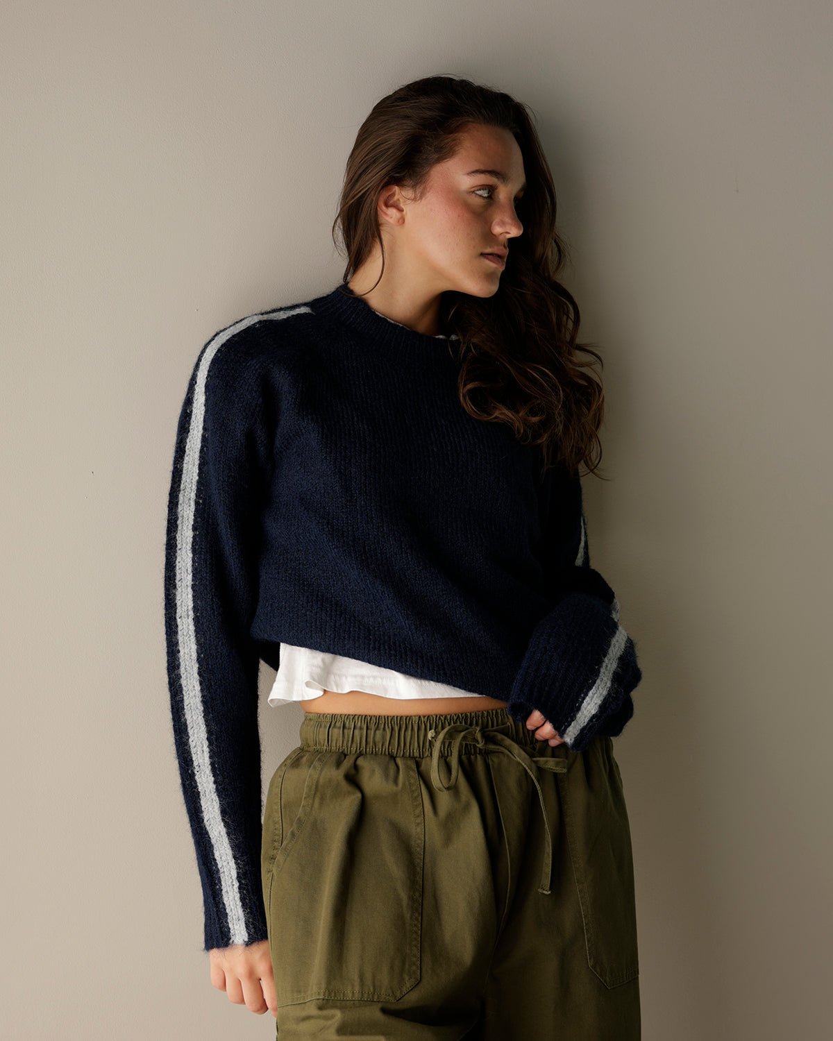 NOEMIE SPORTY VIBES SWEATER X NAVY + IVORY