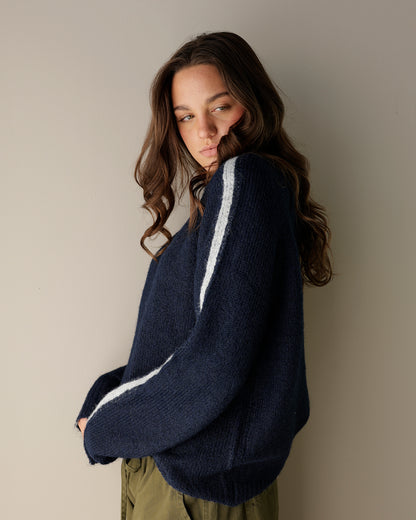 NOEMIE SPORTY VIBES SWEATER X NAVY + IVORY