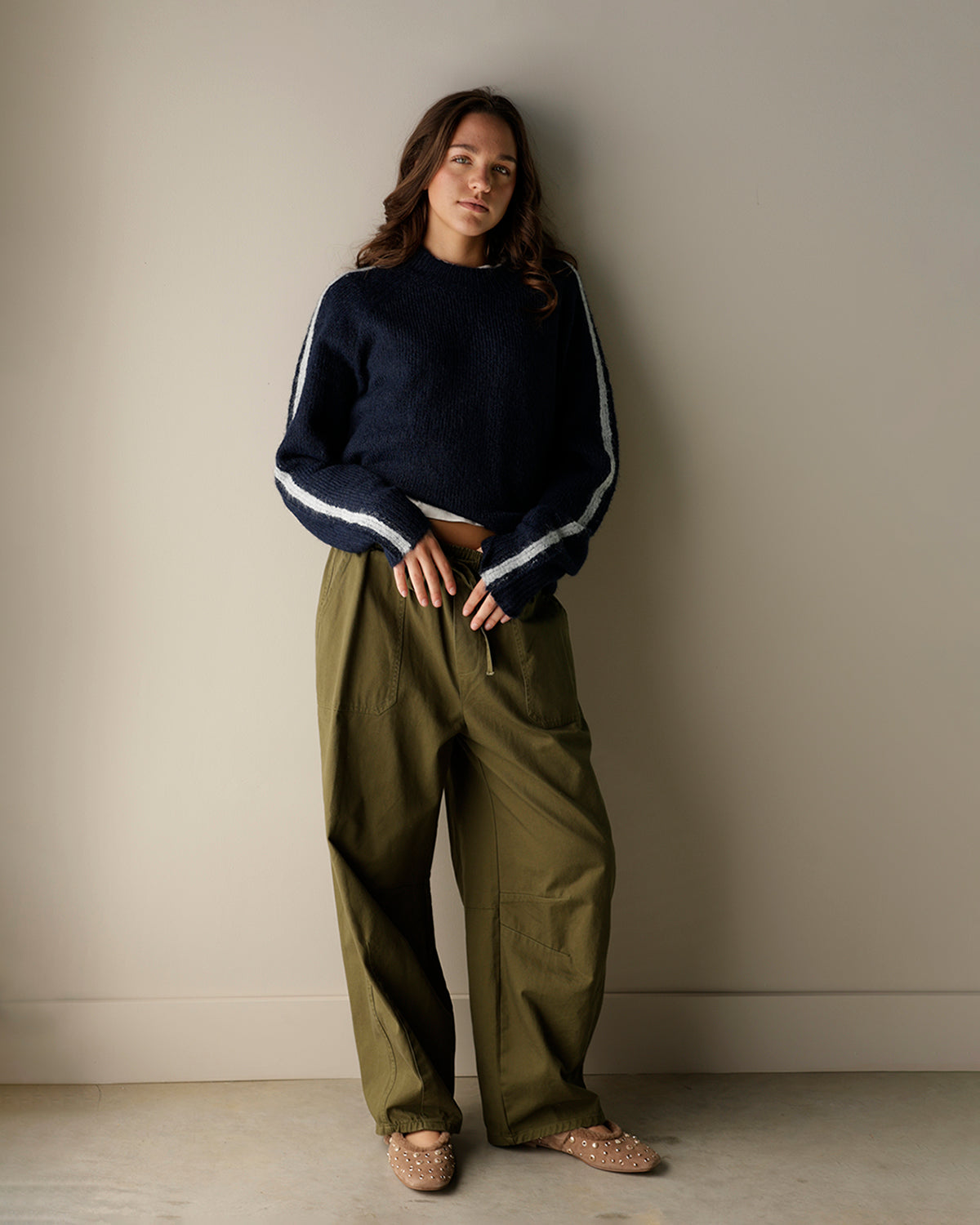 NOEMIE SPORTY VIBES SWEATER X NAVY + IVORY