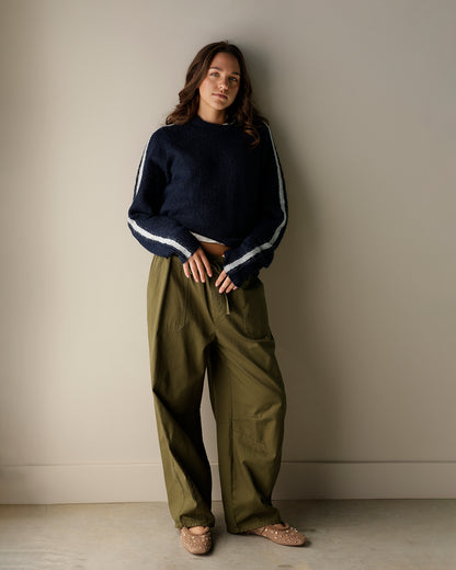NOEMIE SPORTY VIBES SWEATER X NAVY + IVORY
