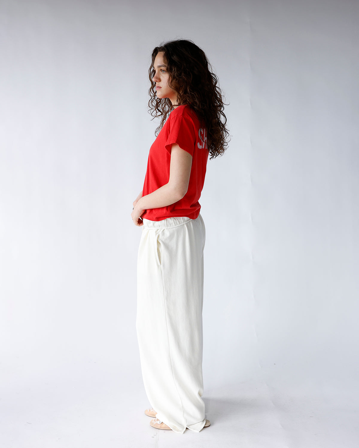 CLOUD FOLD-OVER WAIST WIDE LEG SWEATPANTS