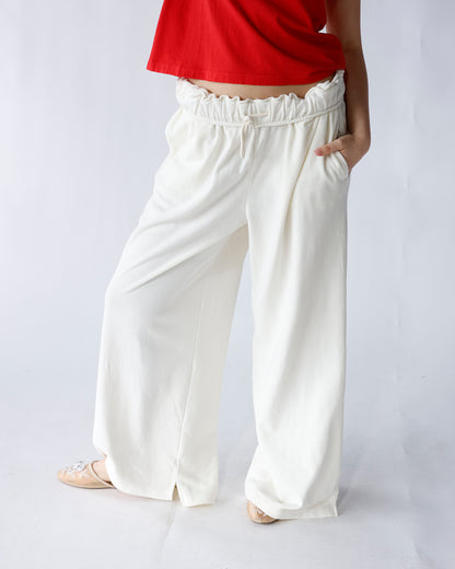 CLOUD FOLD-OVER WAIST WIDE LEG SWEATPANTS