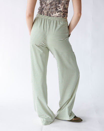 CLOVER STRIPED WIDE LEG PANTS