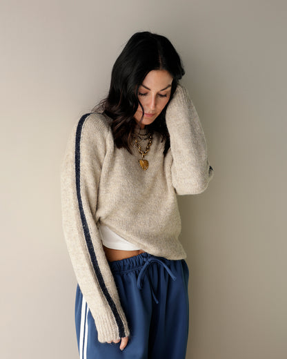NOEMIE SPORTY VIBES SWEATER X OATMEAL + NAVY