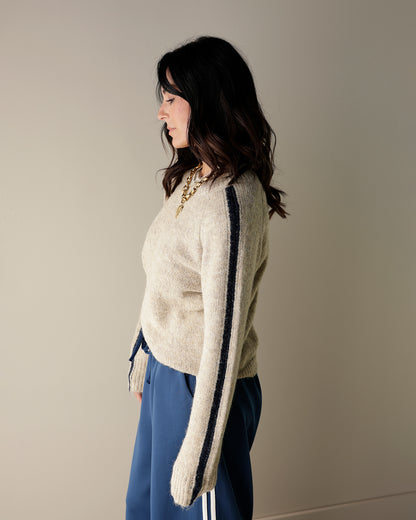 NOEMIE SPORTY VIBES SWEATER X OATMEAL + NAVY