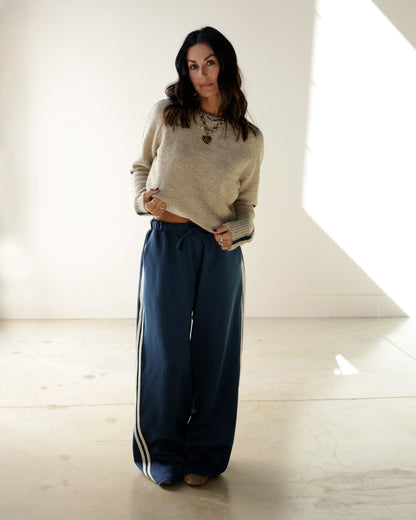 NOEMIE SPORTY VIBES SWEATER X OATMEAL + NAVY