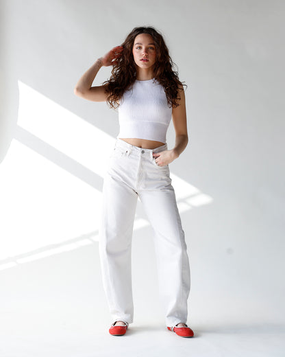 PEEK-A-DOT DARLING SWEATER X WHITE