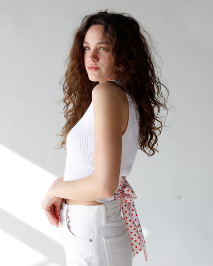 PEEK-A-DOT DARLING SWEATER X WHITE