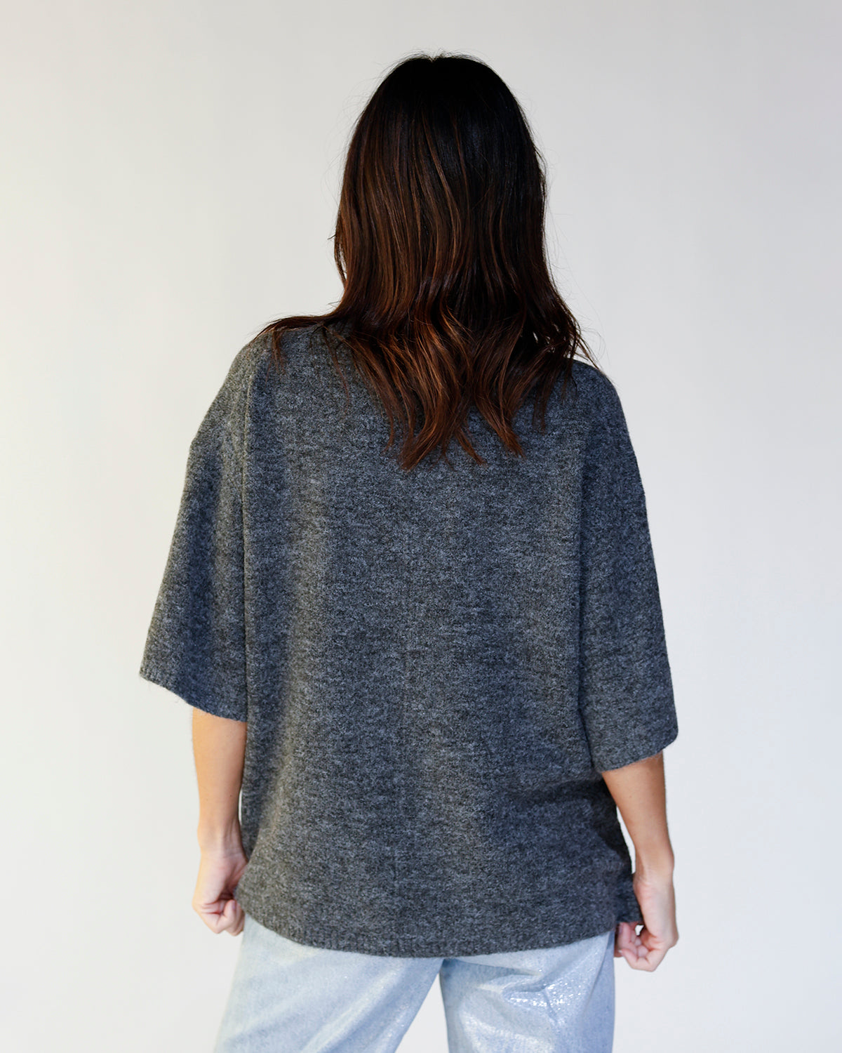 FREE PEOPLE MARGOT SWEATER TEE X CHARCOAL HEATHER
