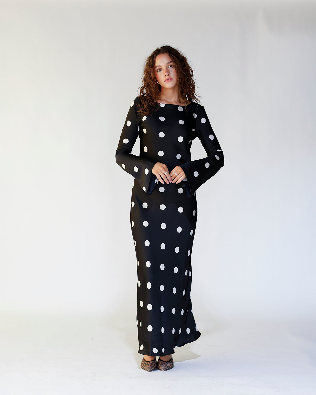 GEORGIE POLKA DOT DRESS IN BLACK