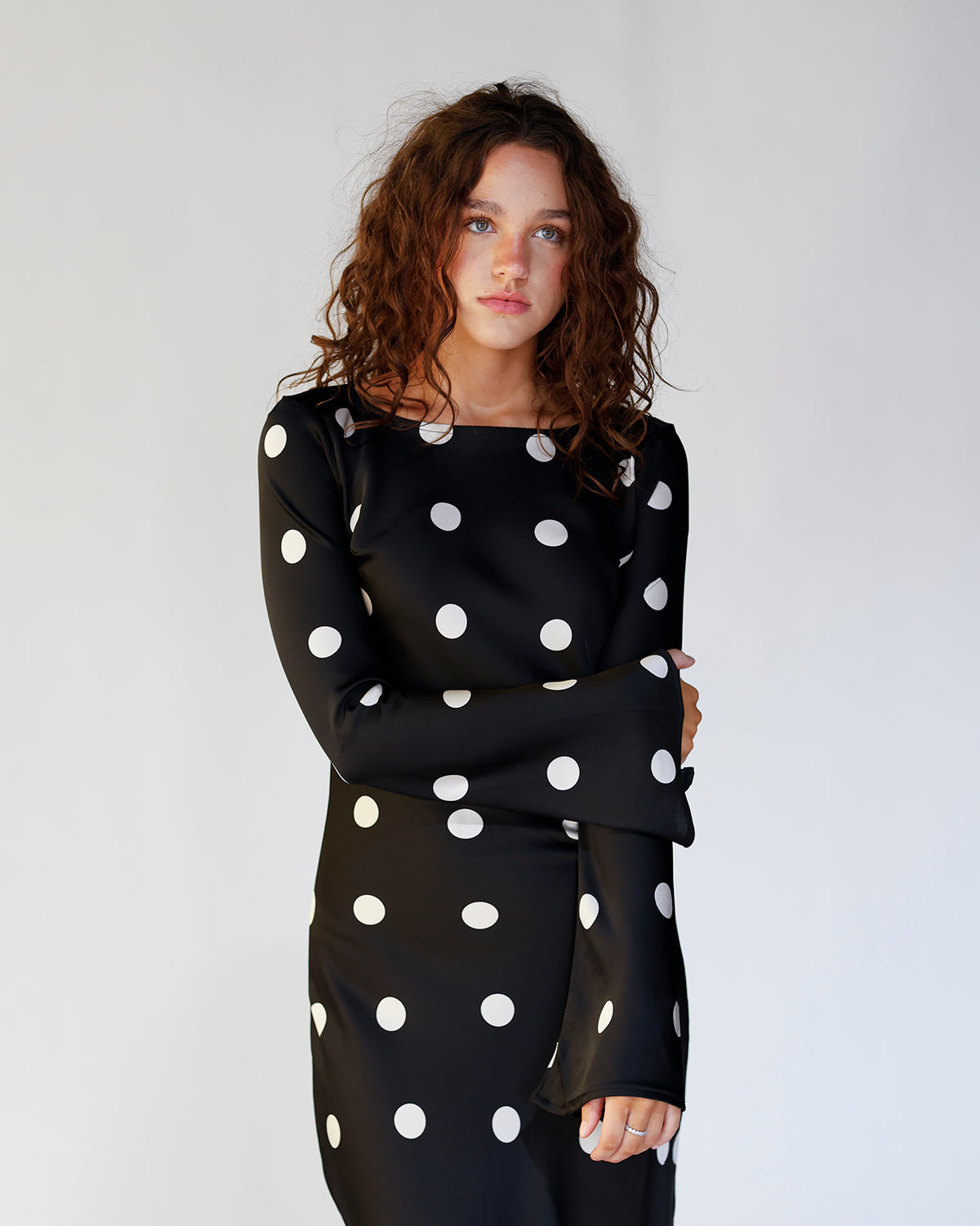 GEORGIE POLKA DOT DRESS IN BLACK