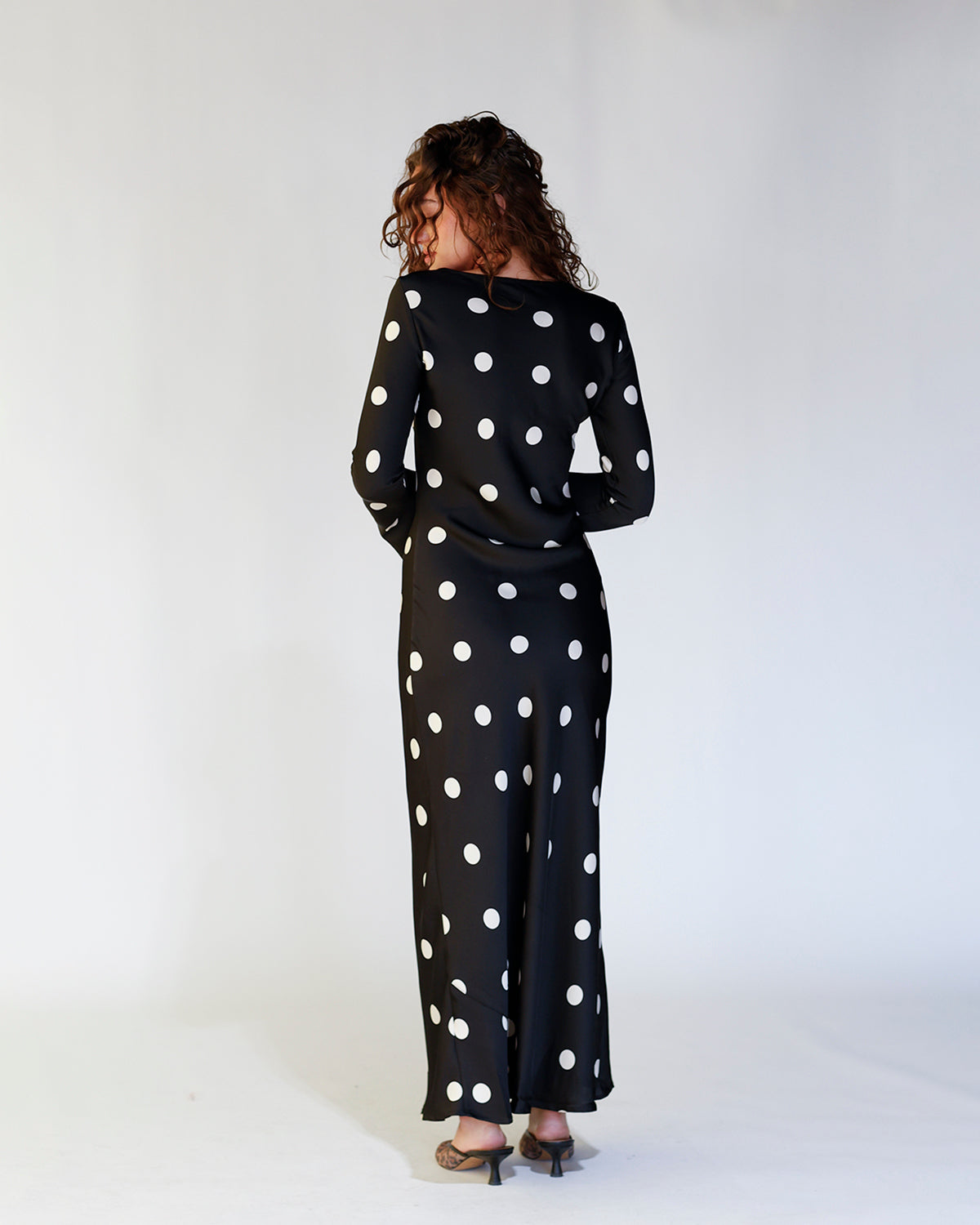 GEORGIE POLKA DOT DRESS IN BLACK
