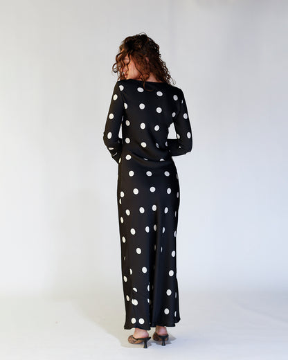 GEORGIE POLKA DOT DRESS IN BLACK