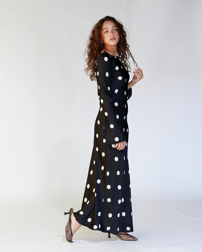 GEORGIE POLKA DOT DRESS IN BLACK