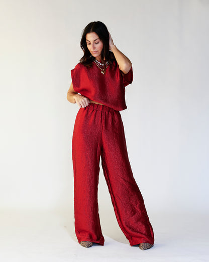 HOLIDAY CHEER TOP X BURGUNDY