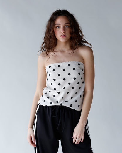 SPOTTED SWEETHEART TUBE TOP