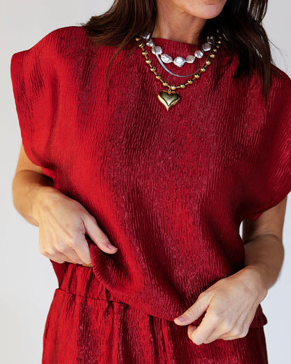 HOLIDAY CHEER TOP X BURGUNDY