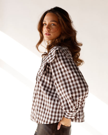 PUMPKIN SPICE SCALLOP COLLAR BLOUSE