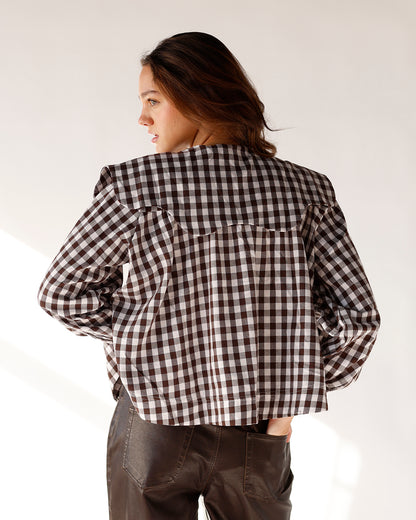 PUMPKIN SPICE SCALLOP COLLAR BLOUSE