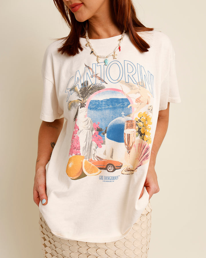 SANTORINI COLLAGE PRINT TEE