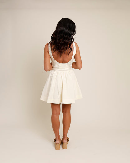 NIA KENNEDY MINI DRESS X BEIGE