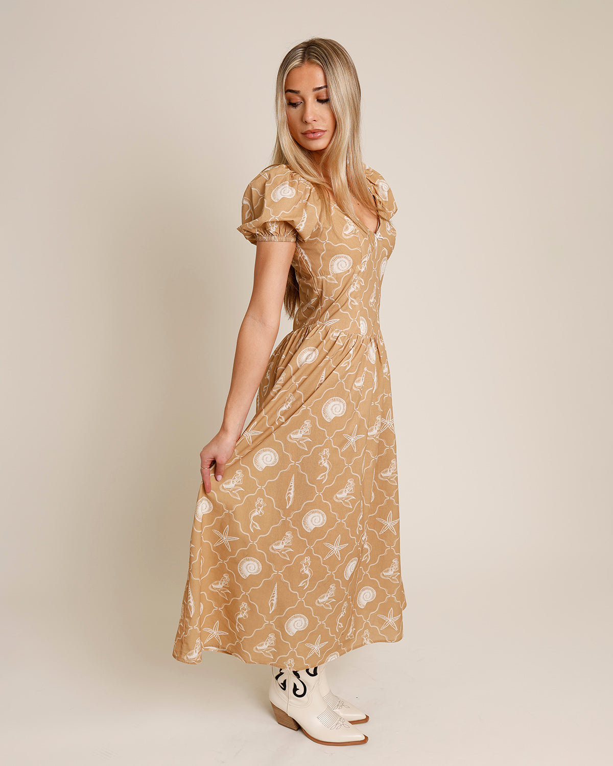 SULLIVAN SEASHELL MIDI DRESS