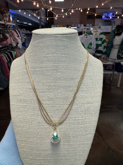 MARSHALL PEARL LOGO LAYERED NECKLACE