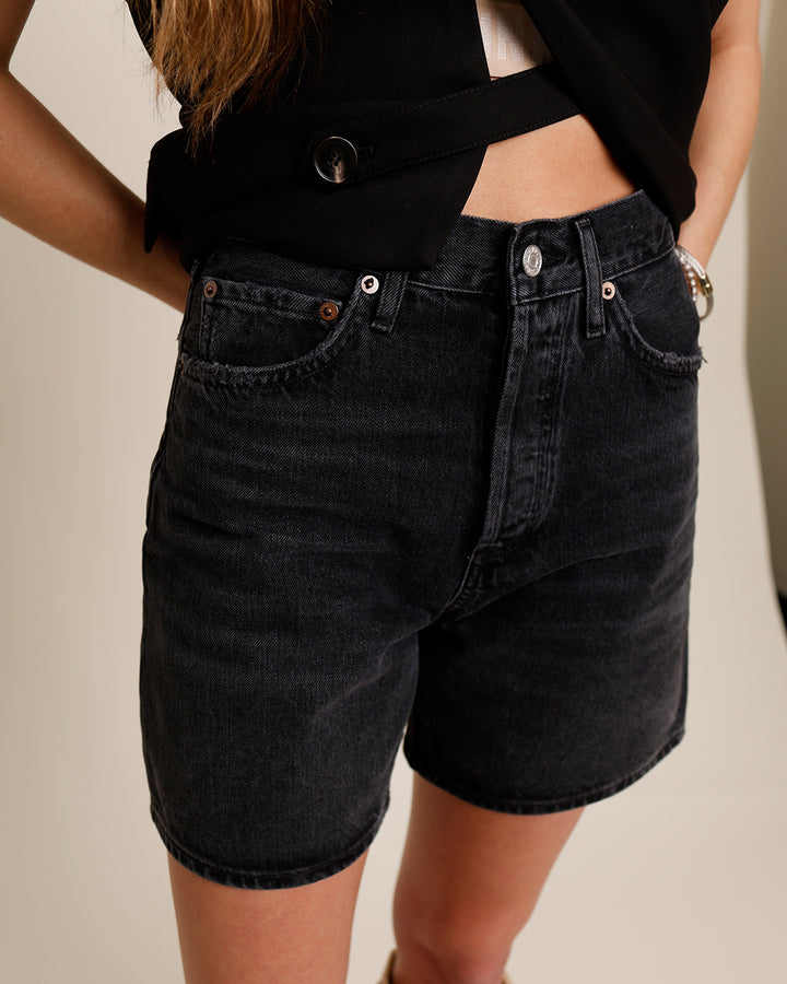 AGOLDE HIGH RISE BAGGY DAME SHORT IN HITCH