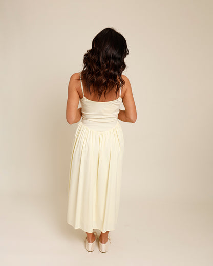 TEA TIME DROP WAIST DRESS X YELLOW