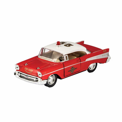 DIE CAST 1957 CHEVROLET BEL AIR FIRE CHEIF/POLICE CAR TOY