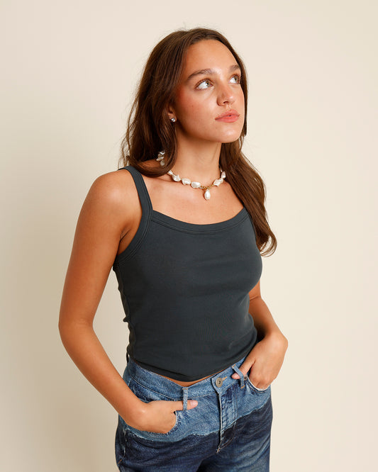 daydreamer la vintage black cami tank